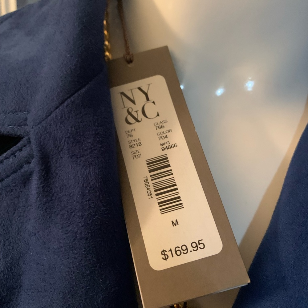 Long suede Royal Blue coat